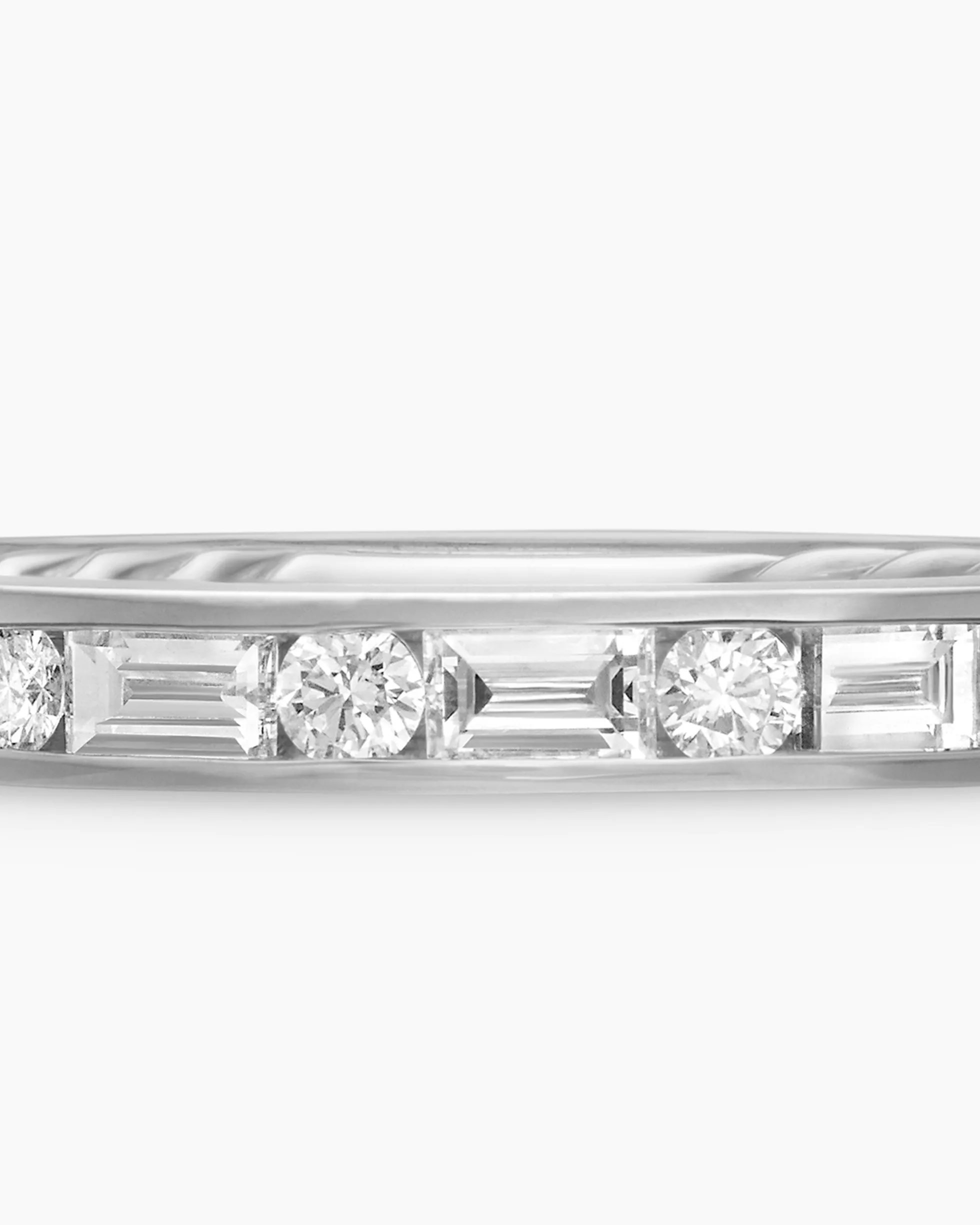 DY Eden Partway Alternating Diamond Band Ring Platinum with Diamonds, 2.8mm