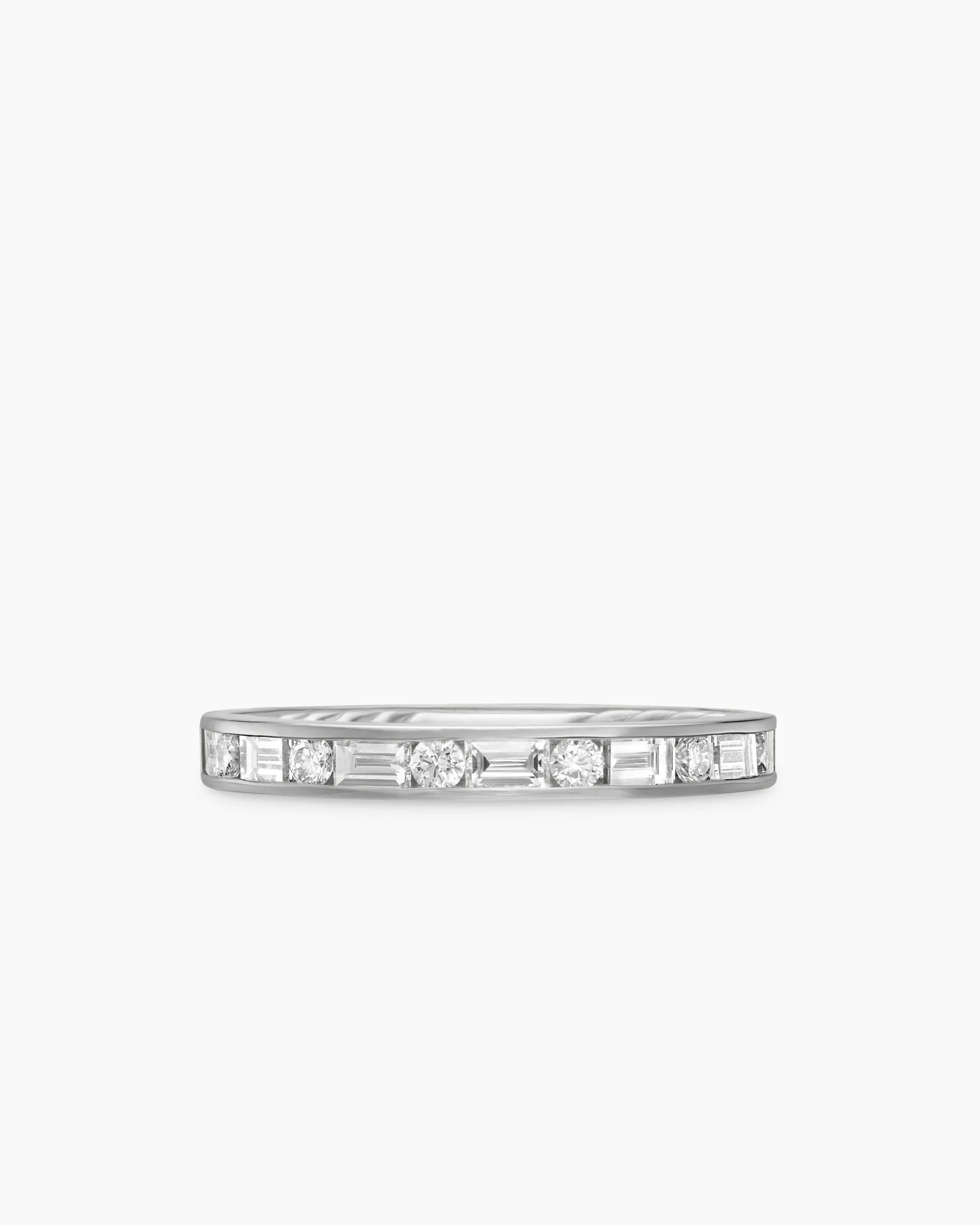 DY Eden Partway Alternating Diamond Band Ring Platinum with Diamonds, 2.8mm
