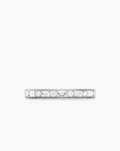 DY Eden Partway Alternating Diamond Band Ring Platinum with Diamonds, 2.8mm