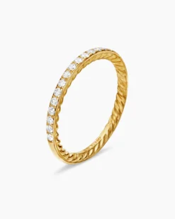 DY Eden Partway Band Ring 18K Yellow Gold with Diamonds, 1.85mm