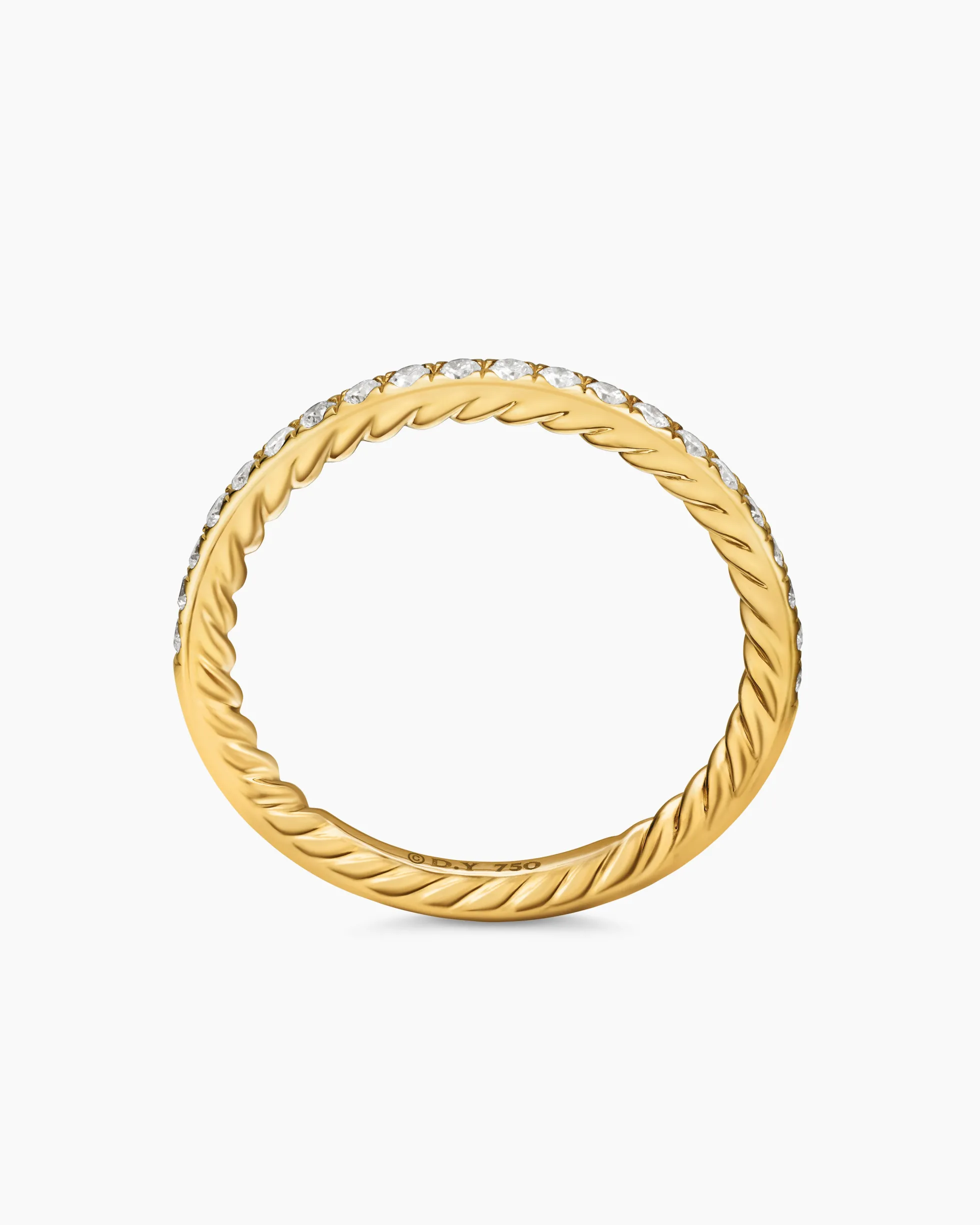 DY Eden Partway Band Ring 18K Yellow Gold with Diamonds, 1.85mm