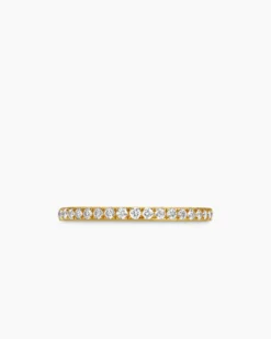DY Eden Partway Band Ring 18K Yellow Gold with Diamonds, 1.85mm