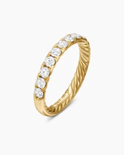 DY Eden Partway Band Ring 18K Yellow Gold with Diamonds, 2.8mm