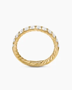 DY Eden Partway Band Ring 18K Yellow Gold with Diamonds, 2.8mm