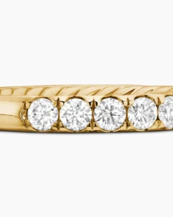 DY Eden Partway Band Ring 18K Yellow Gold with Diamonds, 2.8mm