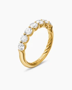 DY Eden Partway Band Ring 18K Yellow Gold with Diamonds, 3.4mm