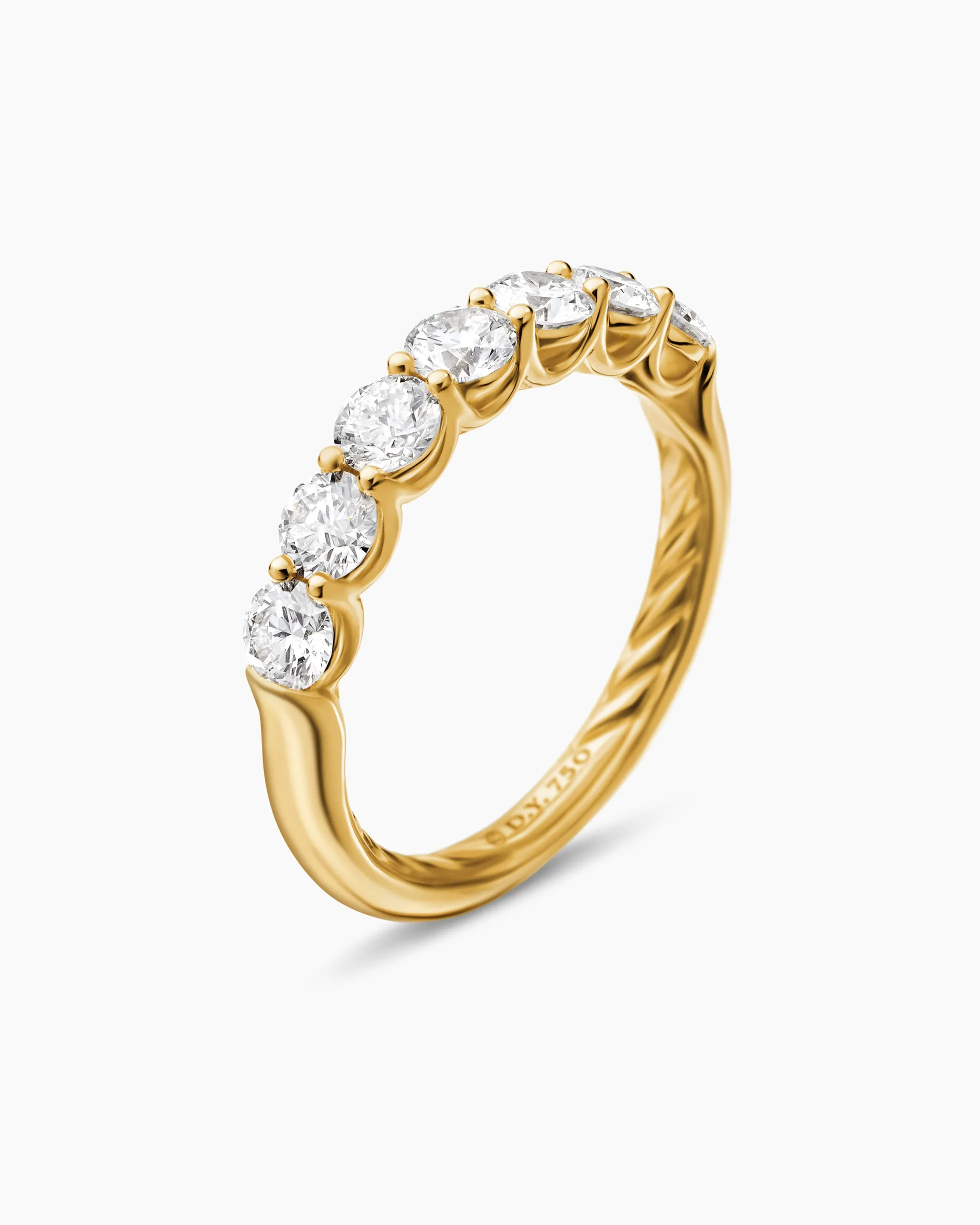 DY Eden Partway Band Ring 18K Yellow Gold with Diamonds, 3.4mm