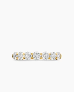 DY Eden Partway Band Ring 18K Yellow Gold with Diamonds, 3.4mm