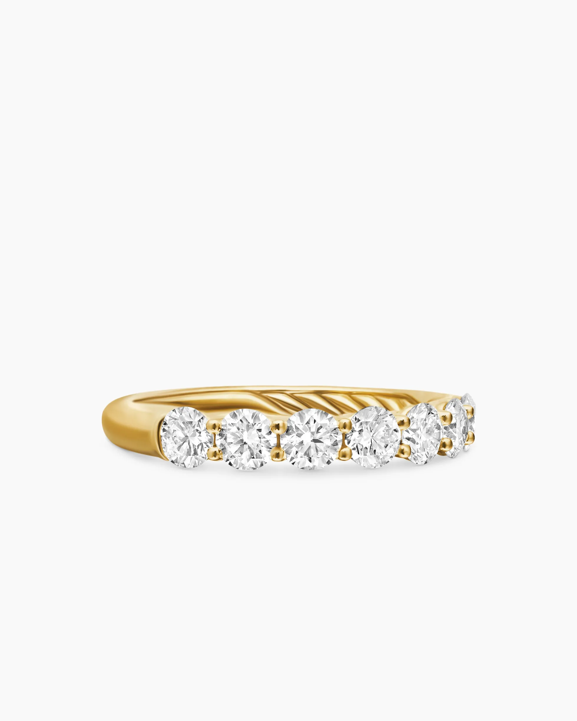 DY Eden Partway Band Ring 18K Yellow Gold with Diamonds, 3.4mm