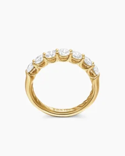DY Eden Partway Band Ring 18K Yellow Gold with Diamonds, 3.4mm