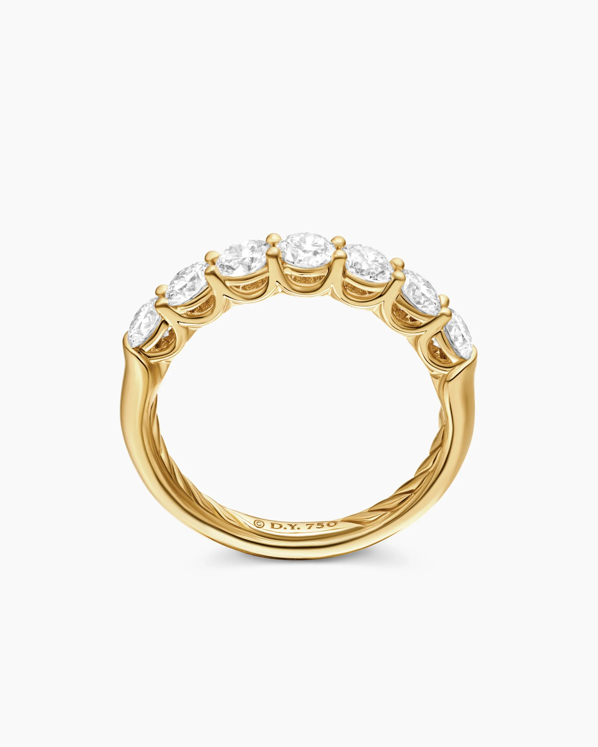 DY Eden Partway Band Ring 18K Yellow Gold with Diamonds, 3.4mm