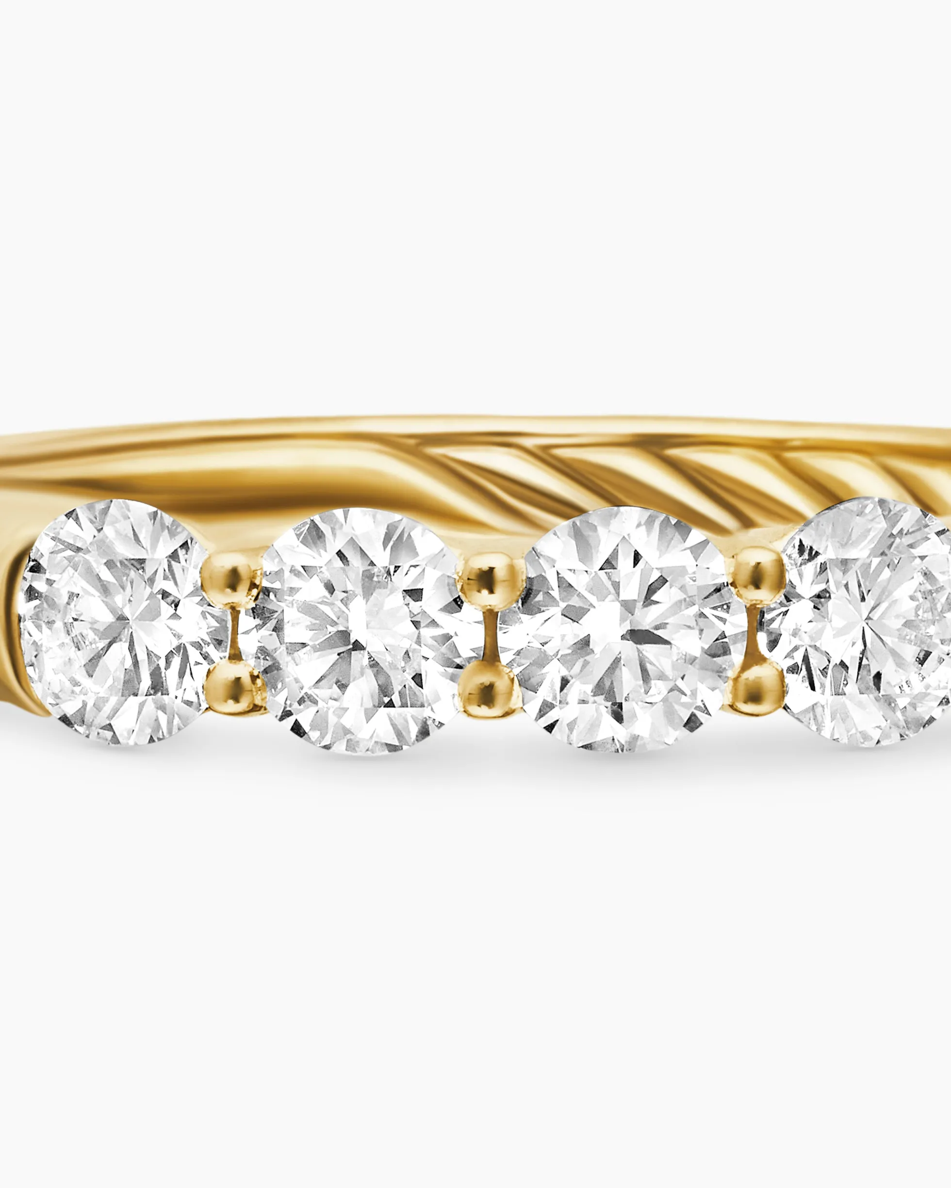 DY Eden Partway Band Ring 18K Yellow Gold with Diamonds, 3.4mm