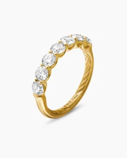 DY Eden Partway Band Ring 18K Yellow Gold with Diamonds, 2.5mm