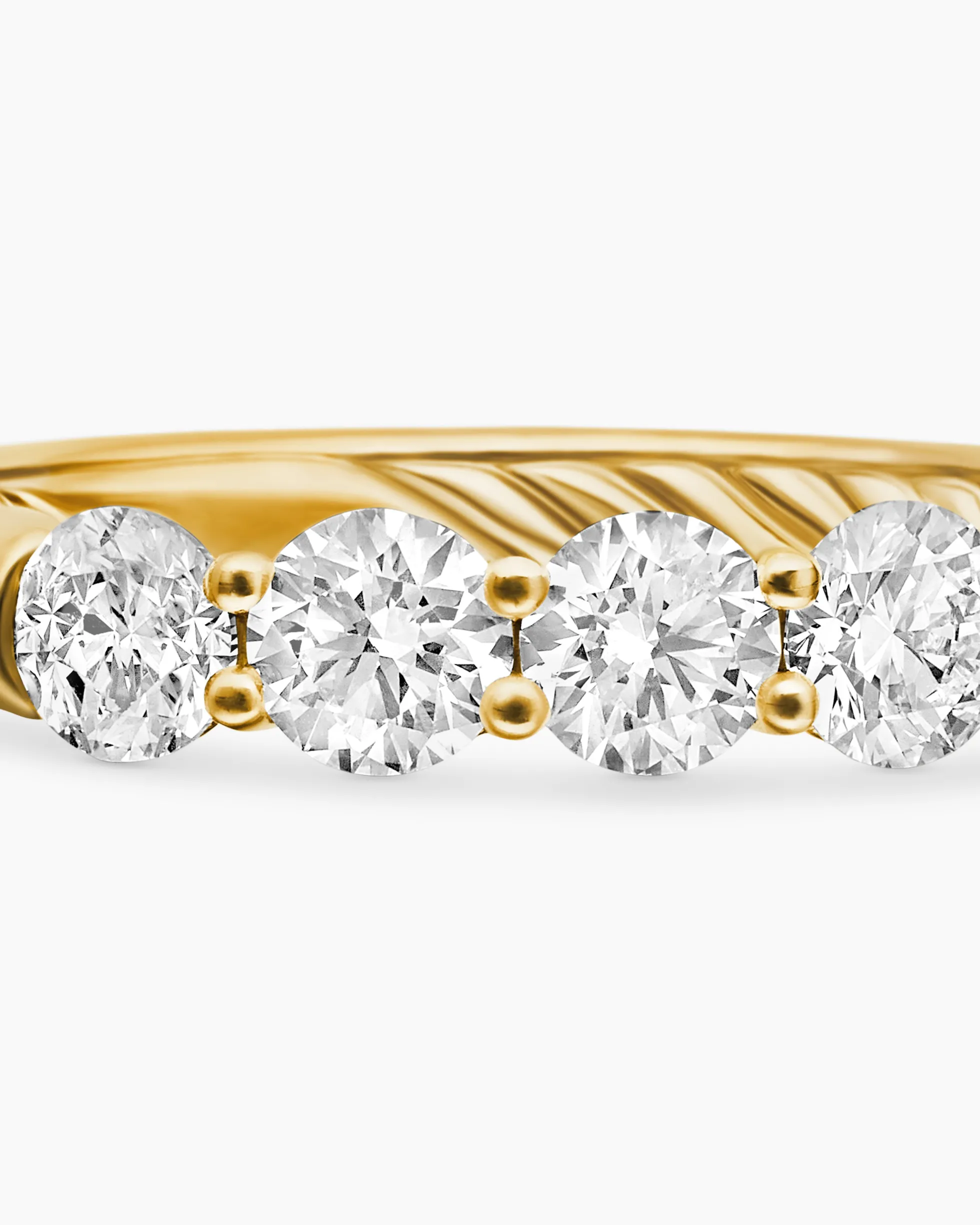 DY Eden Partway Band Ring 18K Yellow Gold with Diamonds, 2.5mm