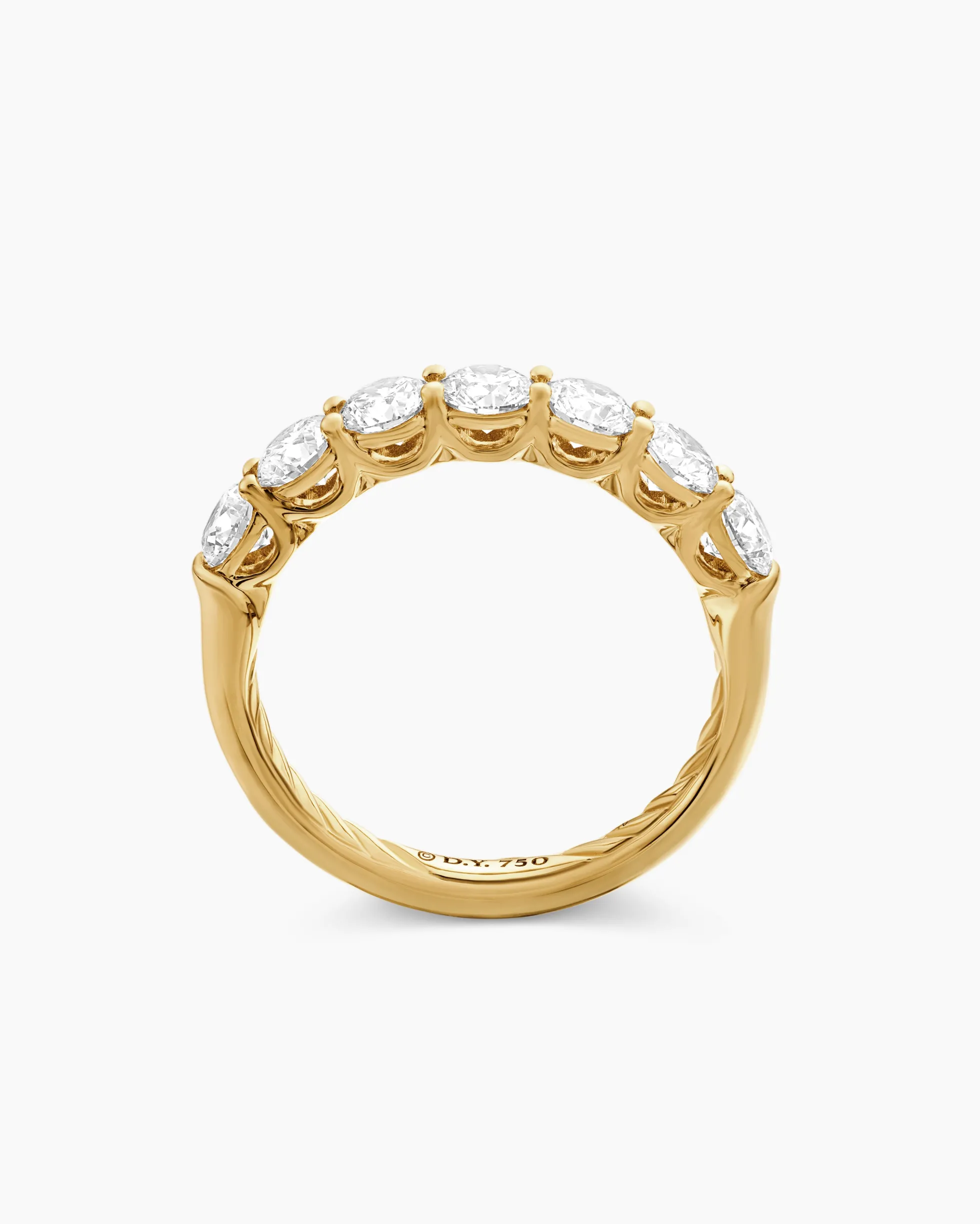 DY Eden Partway Band Ring 18K Yellow Gold with Diamonds, 2.5mm
