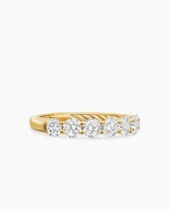 DY Eden Partway Band Ring 18K Yellow Gold with Diamonds, 2.5mm