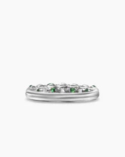 DY Eden Partway Band Ring Platinum with Tsavorites and Diamonds, 3.4mm