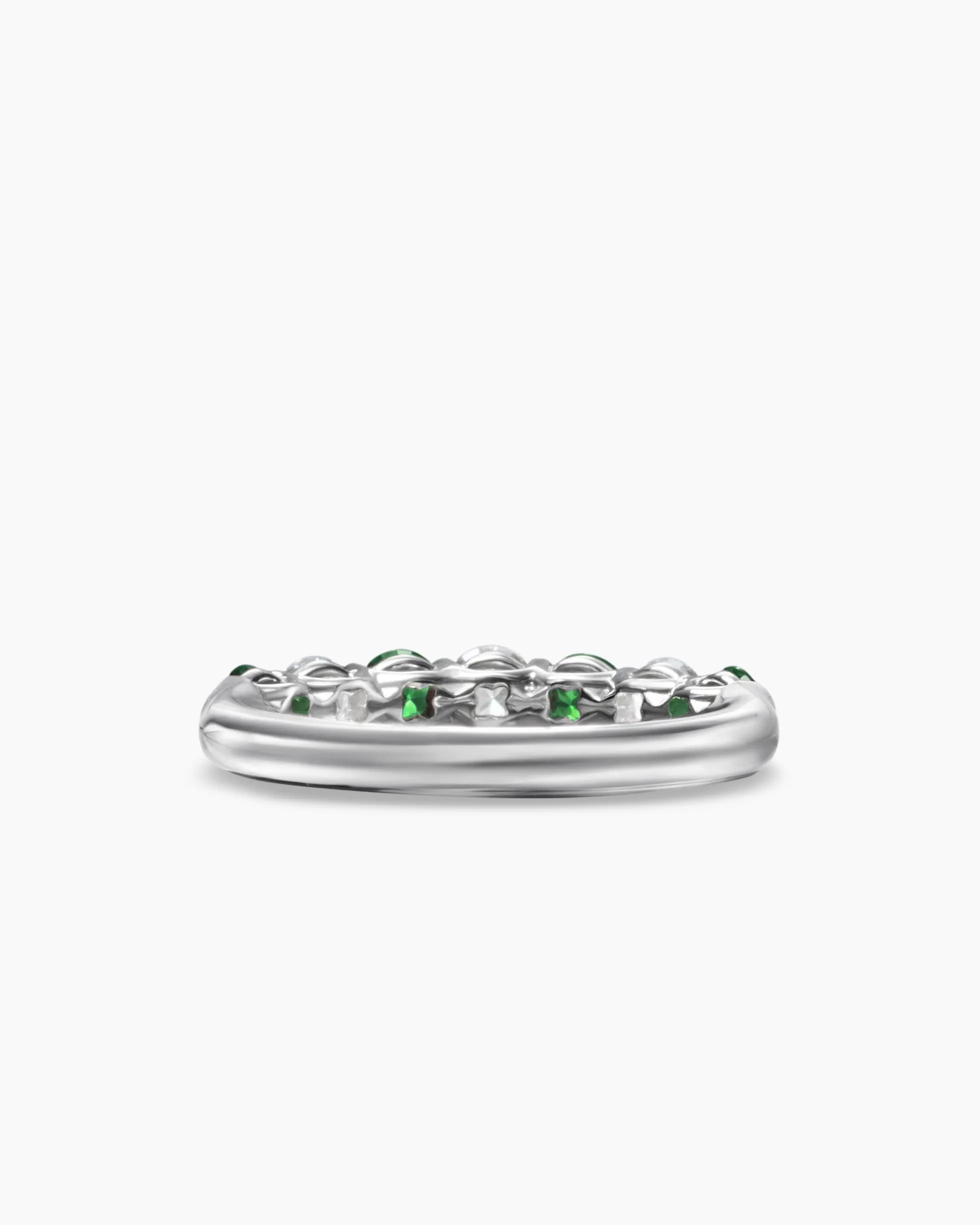 DY Eden Partway Band Ring Platinum with Tsavorites and Diamonds, 3.4mm
