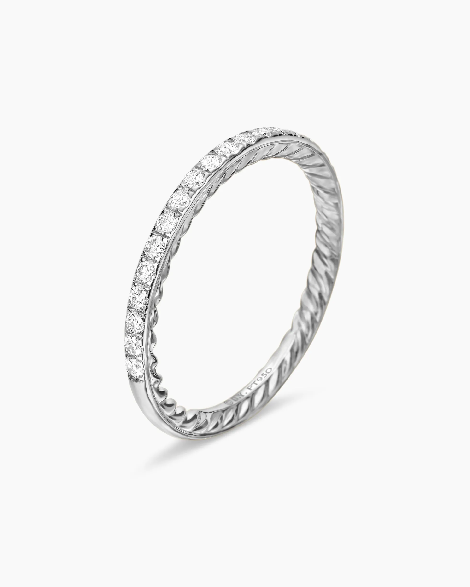 DY Eden Partway Band Ring Platinum with Diamonds, 1.85mm
