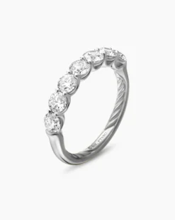 DY Eden Partway Band Ring Platinum with Diamonds, 2.5mm