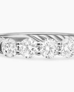 DY Eden Partway Band Ring Platinum with Diamonds, 2.5mm