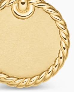 DY Elements® Disc Pendant 18K Yellow Gold with Diamonds, 14mm