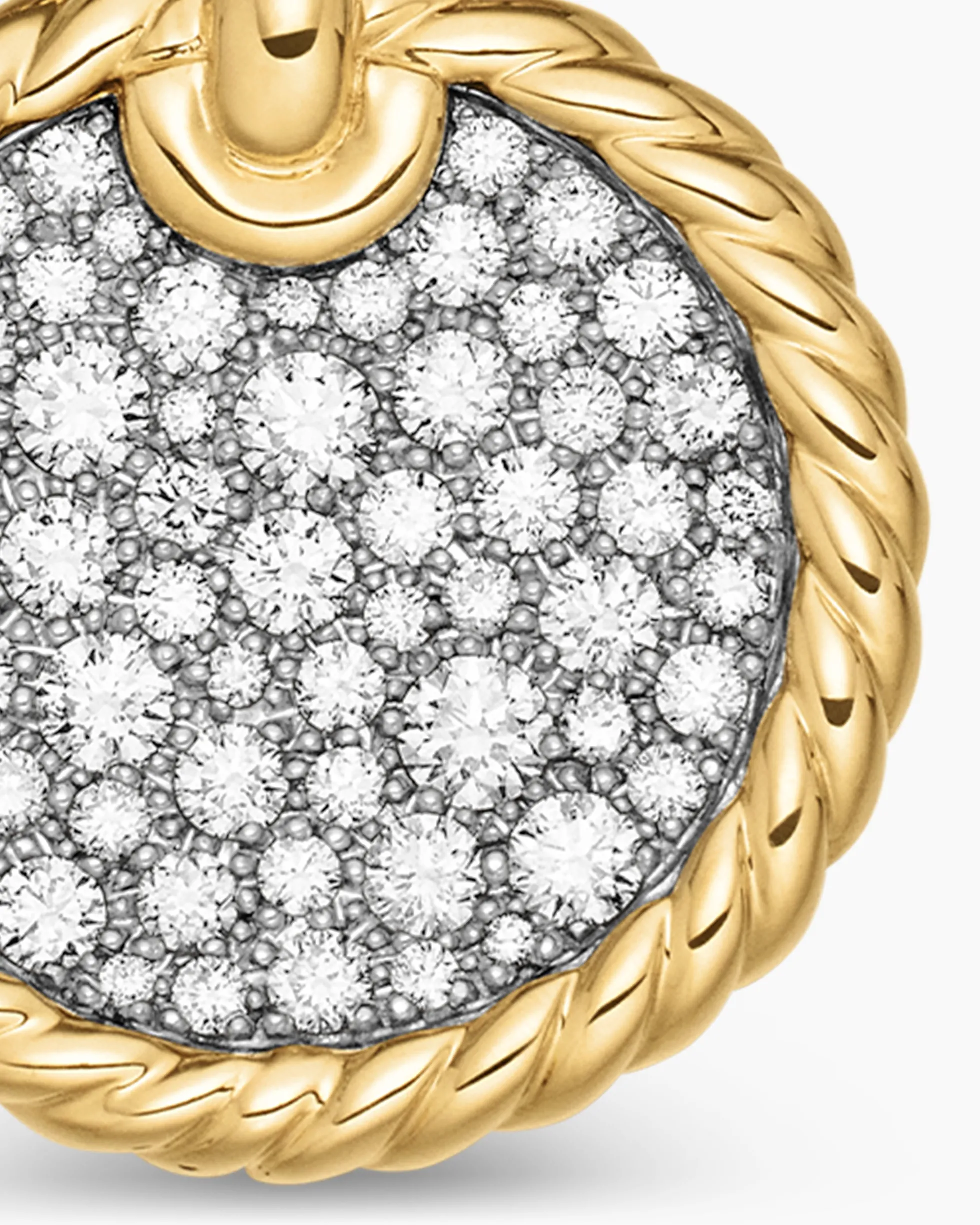 DY Elements® Disc Pendant 18K Yellow Gold with Diamonds, 14mm