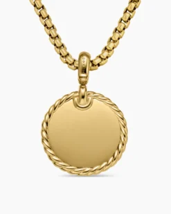 DY Elements® Disc Pendant 18K Yellow Gold with Diamonds, 21.2mm