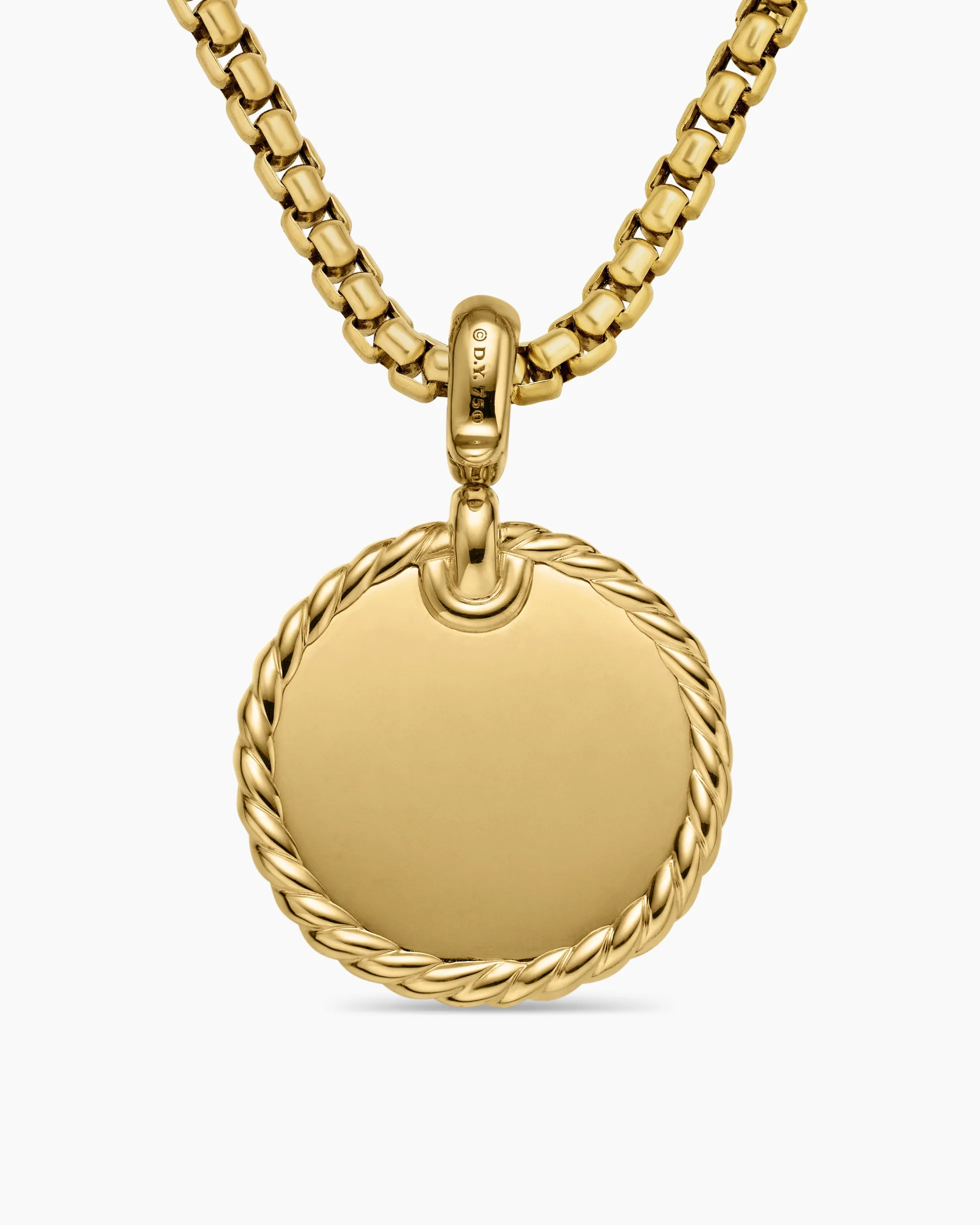 DY Elements® Disc Pendant 18K Yellow Gold with Diamonds, 21.2mm
