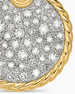 DY Elements® Disc Pendant 18K Yellow Gold with Diamonds, 21.2mm