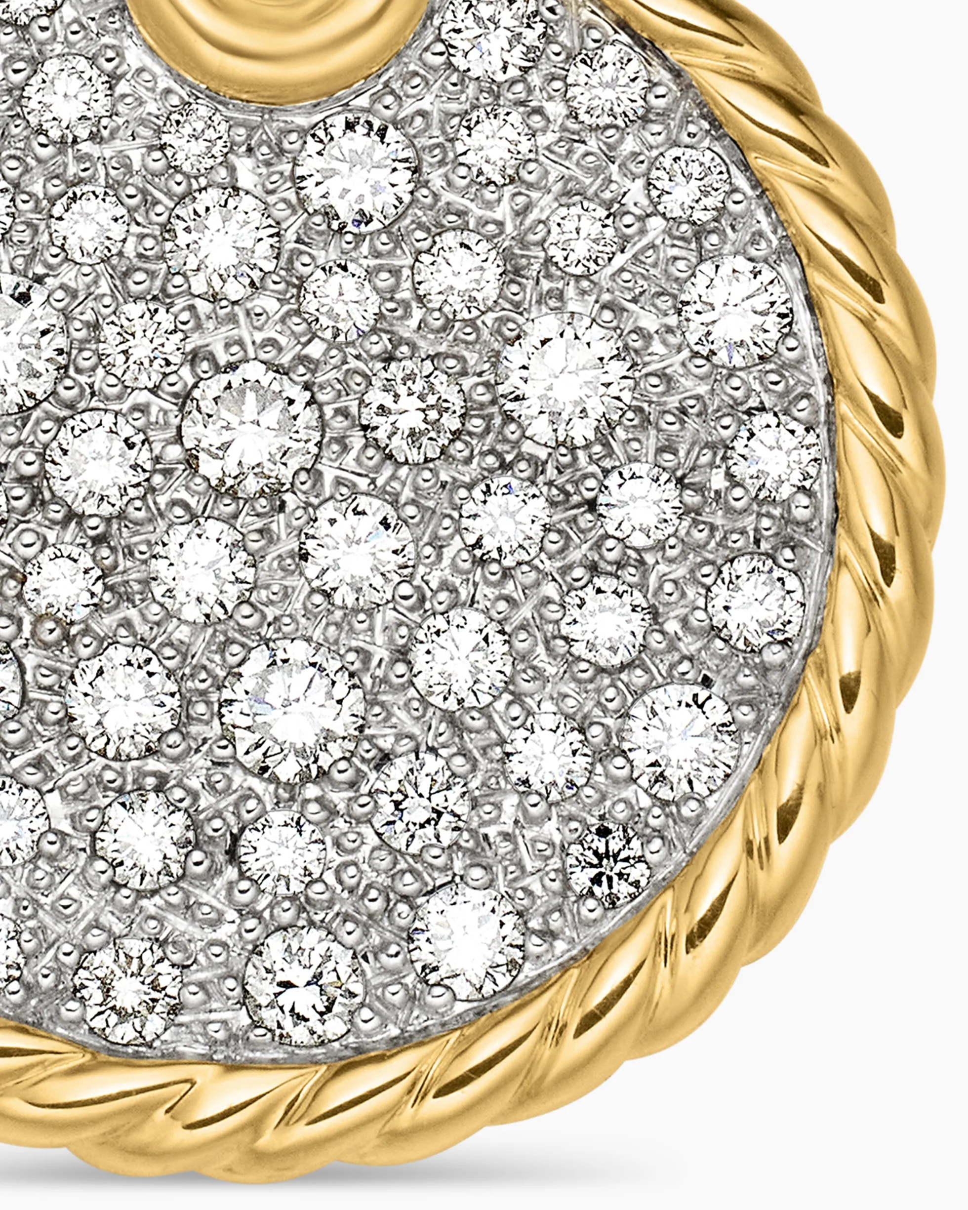 DY Elements® Disc Pendant 18K Yellow Gold with Diamonds, 21.2mm