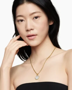DY Elements® Disc Pendant 18K Yellow Gold with Diamonds, 21.2mm
