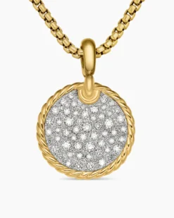 DY Elements® Disc Pendant 18K Yellow Gold with Diamonds, 21.2mm