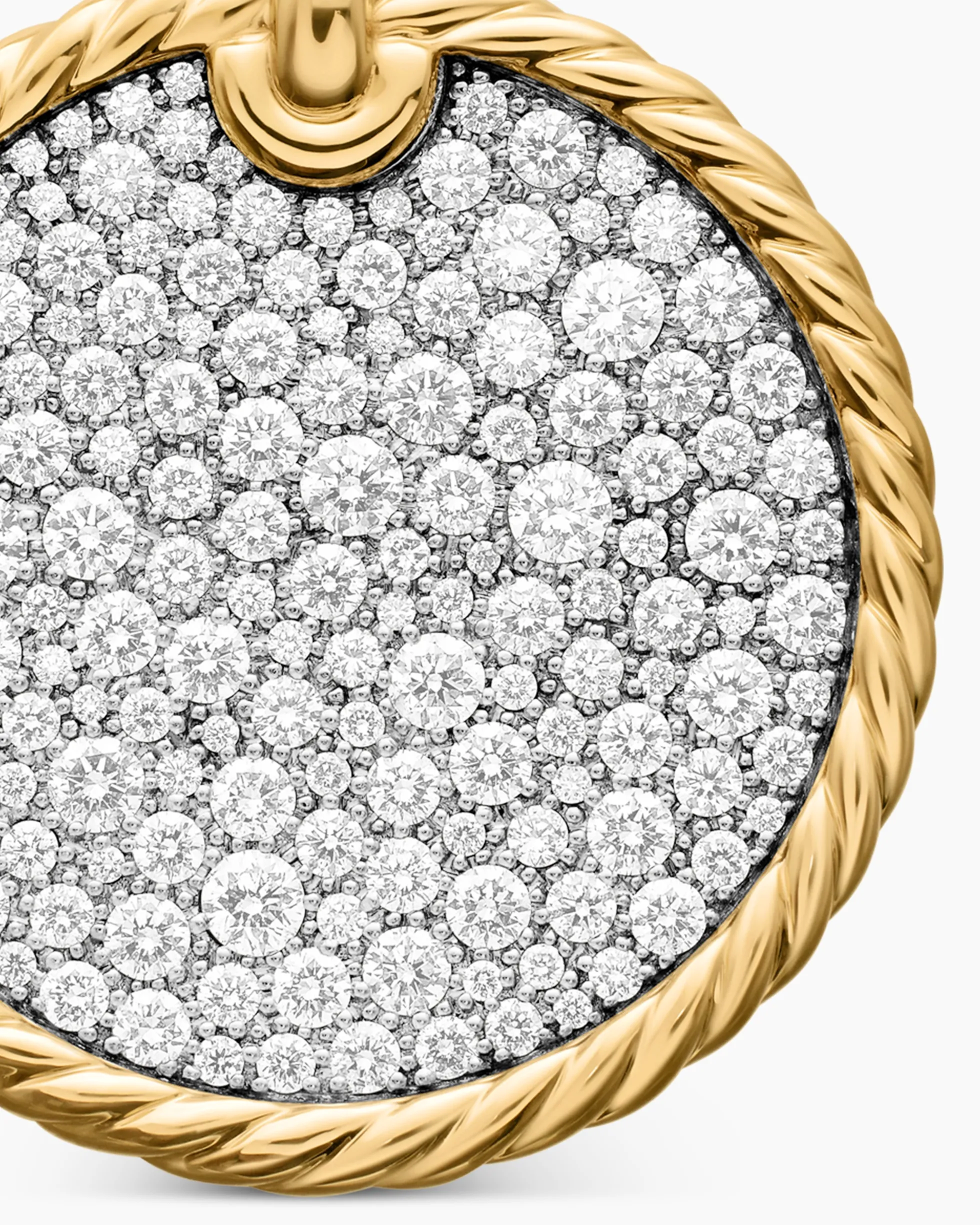 DY Elements® Disc Pendant 18K Yellow Gold with Diamonds, 24mm
