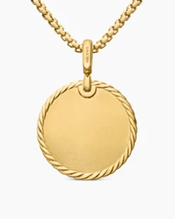 DY Elements® Disc Pendant 18K Yellow Gold with Diamonds, 24mm