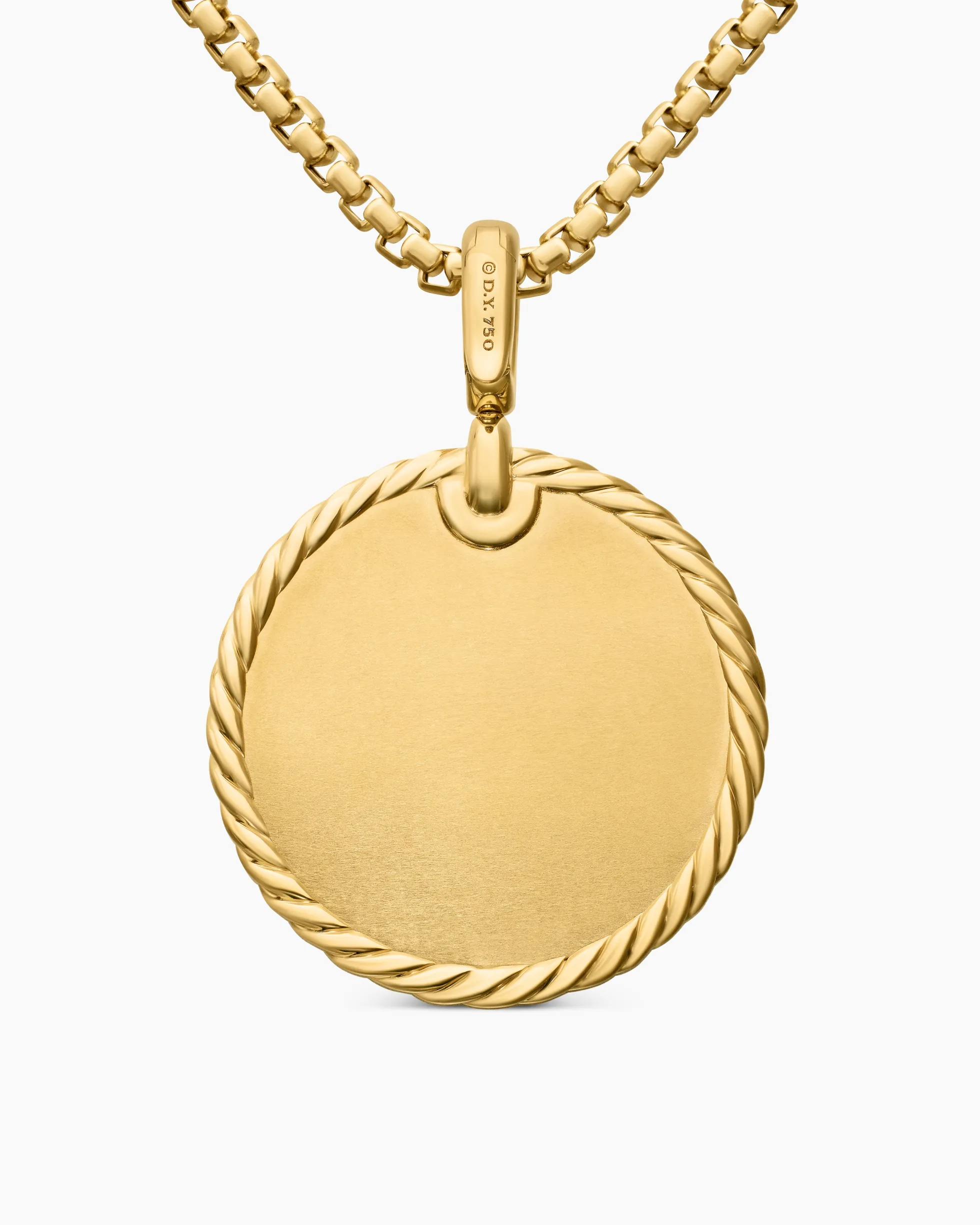 DY Elements® Disc Pendant 18K Yellow Gold with Diamonds, 24mm