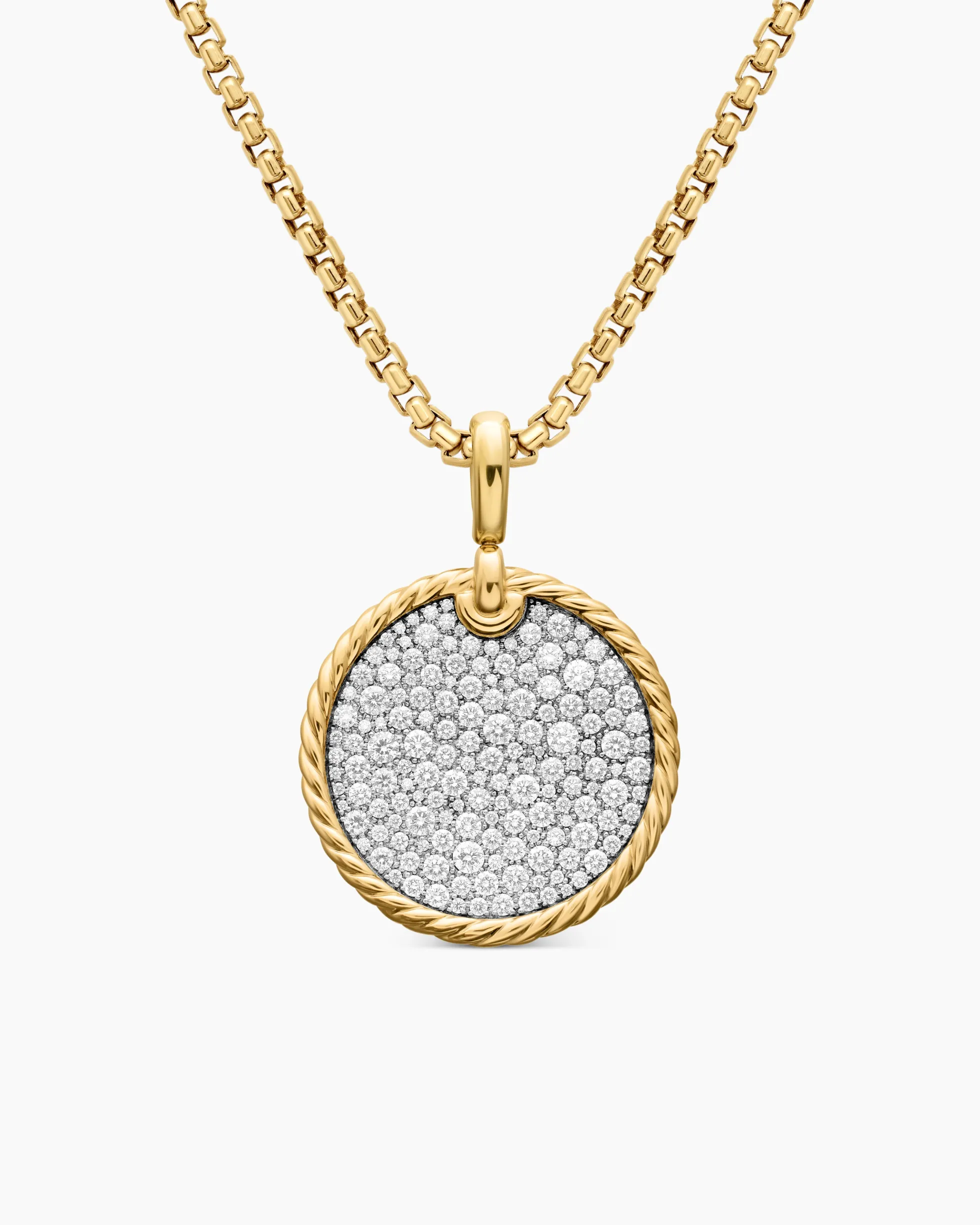 DY Elements® Disc Pendant 18K Yellow Gold with Diamonds, 24mm