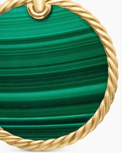 DY Elements® Disc Pendant 18K Yellow Gold with Malachite, 32mm