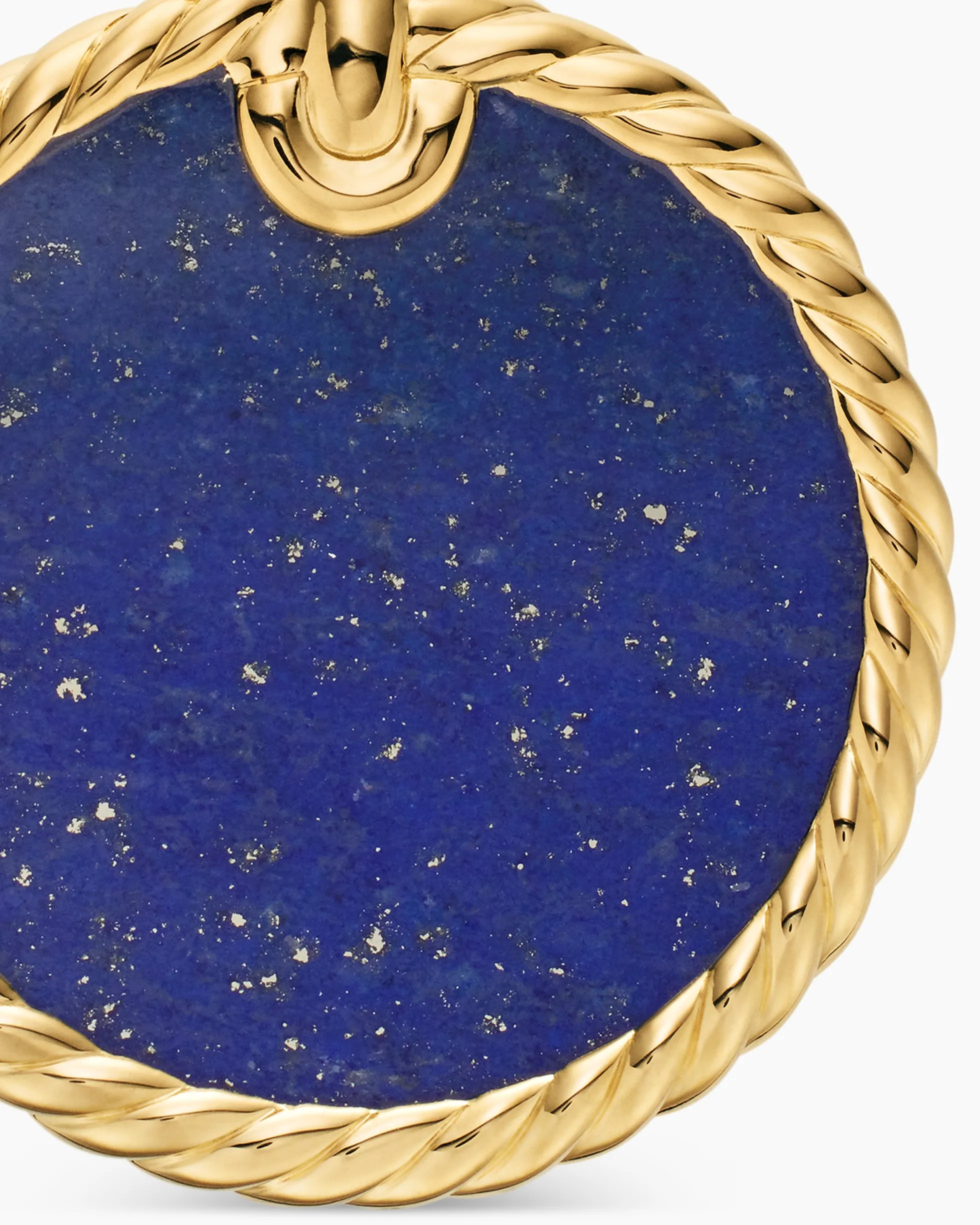 DY Elements® Disc Pendant 18K Yellow Gold with Lapis, 24mm