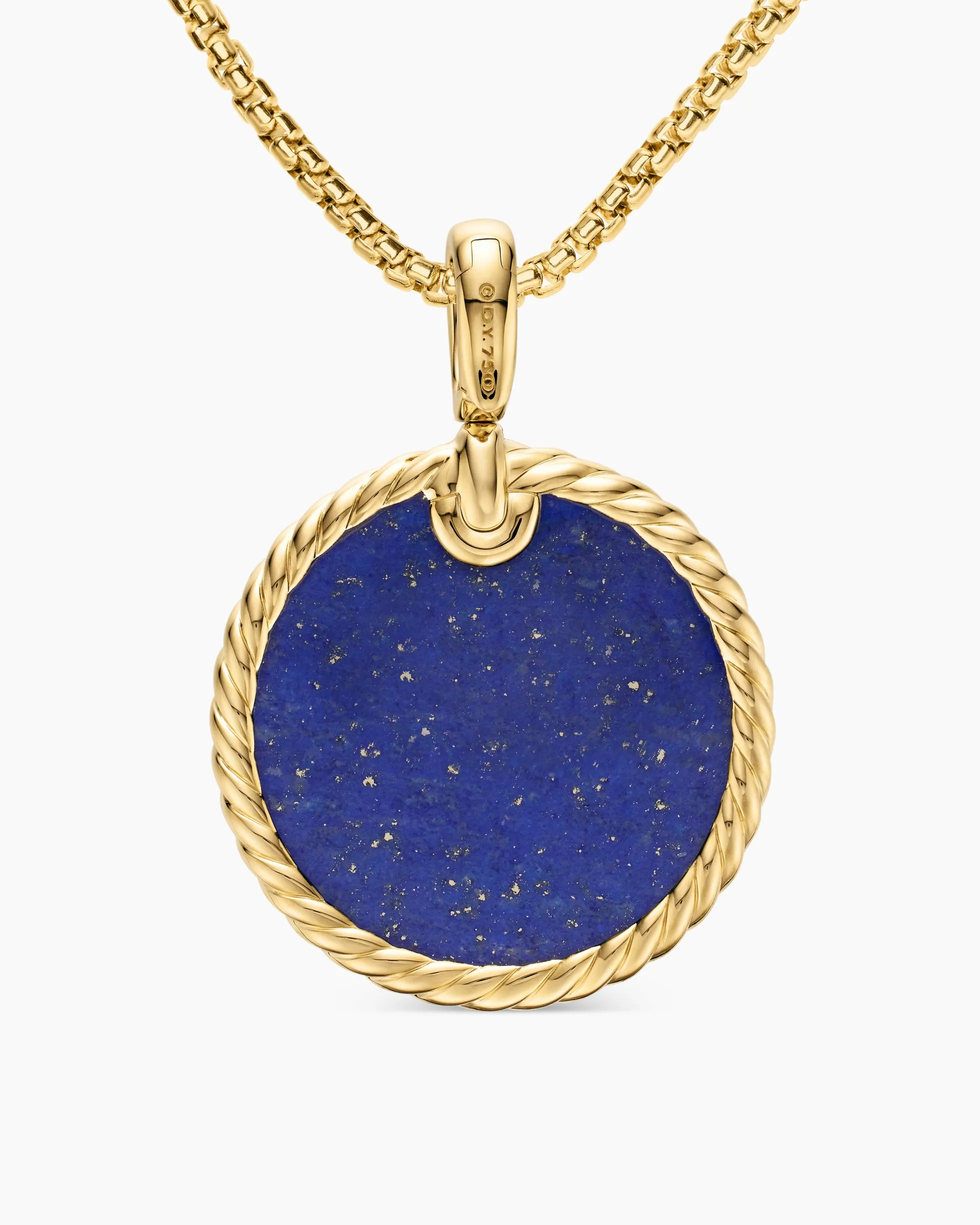 DY Elements® Disc Pendant 18K Yellow Gold with Lapis, 24mm