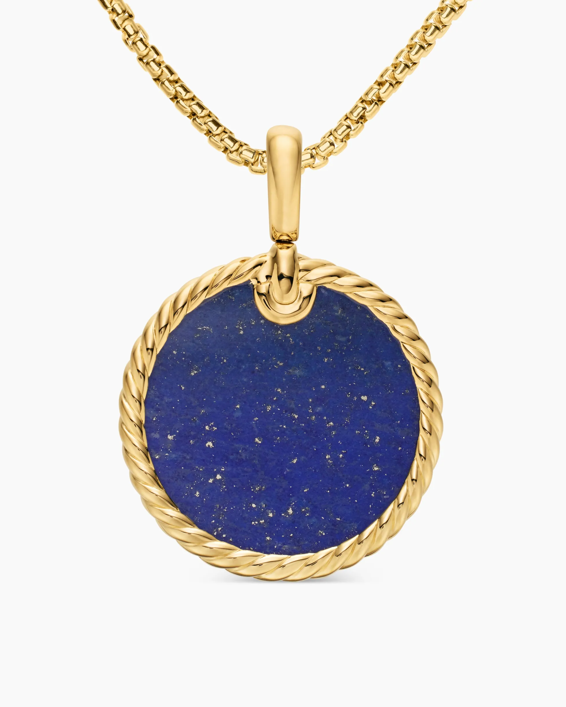 DY Elements® Disc Pendant 18K Yellow Gold with Lapis, 24mm