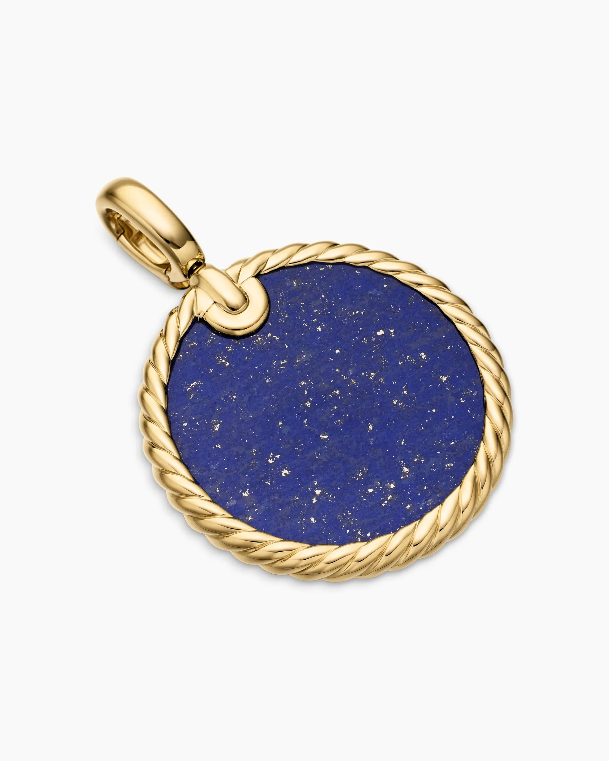 DY Elements® Disc Pendant 18K Yellow Gold with Lapis, 24mm