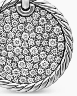 DY Elements® Disc Pendant Sterling Silver with Diamonds, 24mm