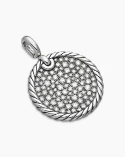 DY Elements® Disc Pendant Sterling Silver with Diamonds, 24mm