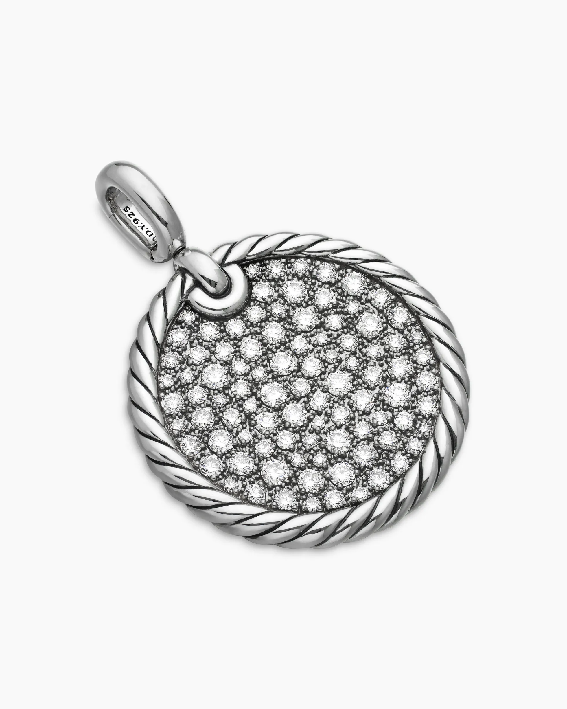 DY Elements® Disc Pendant Sterling Silver with Diamonds, 24mm