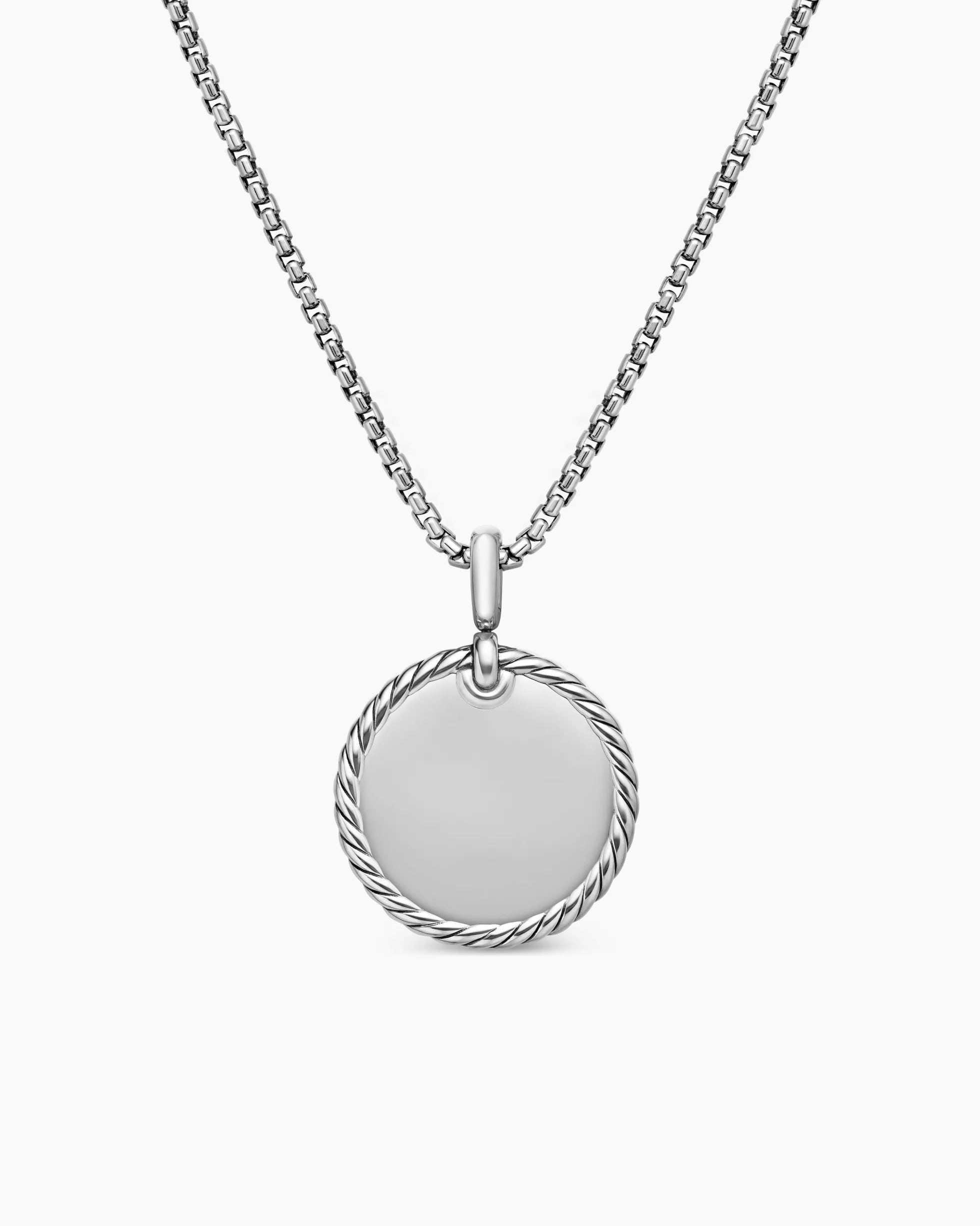 DY Elements® Disc Pendant Sterling Silver with Diamonds, 24mm