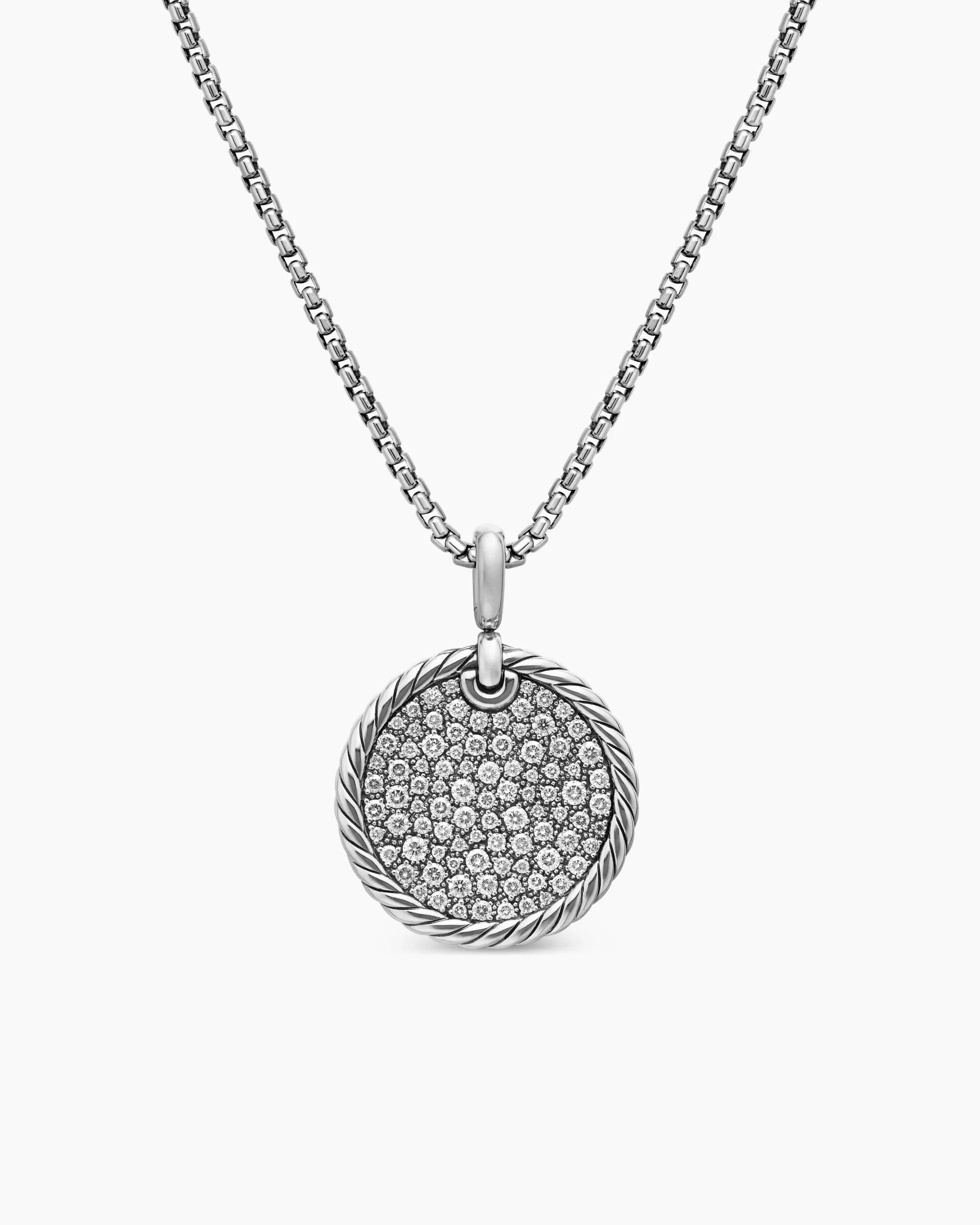 DY Elements® Disc Pendant Sterling Silver with Diamonds, 24mm