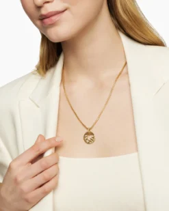 DY Elements® Dove Pendant 18K Yellow Gold with Diamonds, 22mm