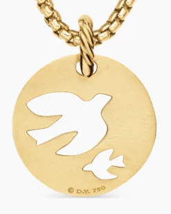DY Elements® Dove Pendant 18K Yellow Gold with Diamonds, 22mm