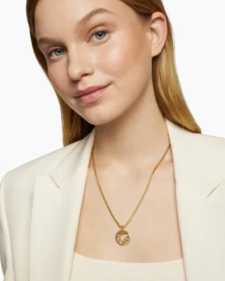 DY Elements® Dove Pendant 18K Yellow Gold with Diamonds, 22mm